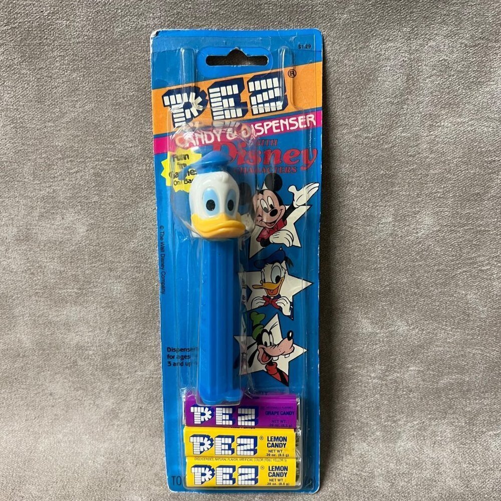 Vintage Walt Disney Co. Donald Duck Pez Dispenser NIP W/ Pez Candy